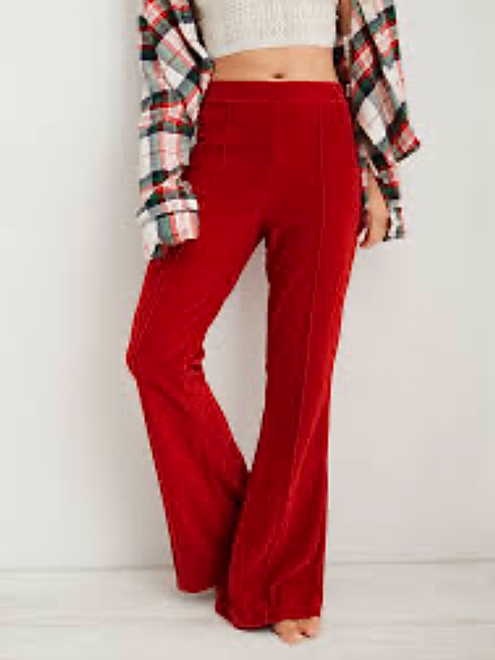 aerie Burnt Orange Ribbed Elastic Waistband Pants